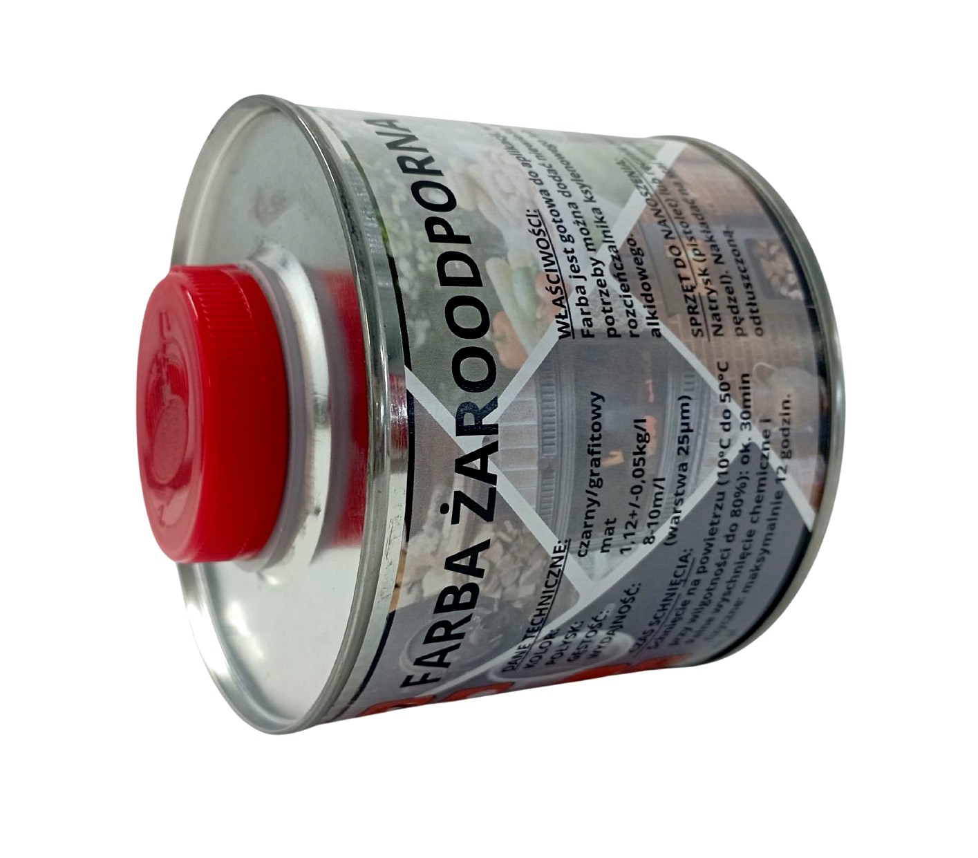 Heatresistant paint for fireplaces, silencers, cookers, barbecues